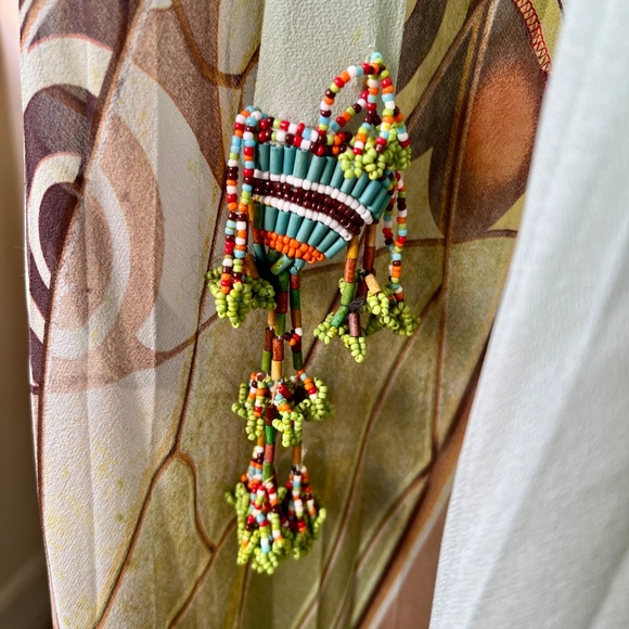 SOLD! Jean Paul Gaultier Femme Silk Halter Dress IT44 US10 Beaded Ties VTG Rare - Picture 8 of 16